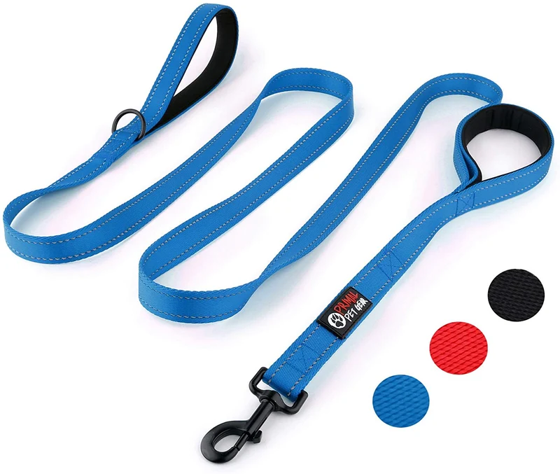 Correa de perro con 2 asas, extra larga, 8 pies, correa resistente, doble asa para mayor control, capacitación en seguridad, perfecto para perro tamaño grande o mediano, asas acolchadas para proteger al perro del tráfico