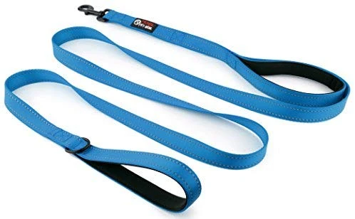 Correa de perro con 2 asas, extra larga, 8 pies, correa resistente, doble asa para mayor control, capacitación en seguridad, perfecto para perro tamaño grande o mediano, asas acolchadas para proteger al perro del tráfico