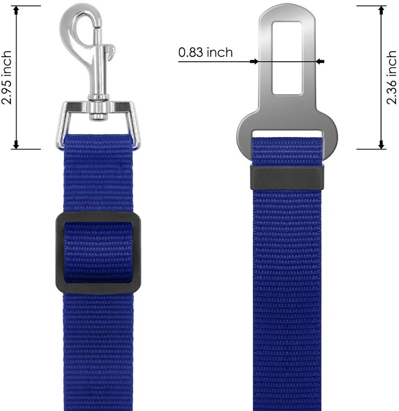 YuCool - Cinturón de seguridad ajustable para mascotas y gatos, 4 unidades, para coche, arnés de coche, tela de nailon, color negro, azul, rojo, morado