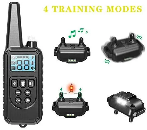 Collar de entrenamiento para perros con tres modos de entrenamiento, collar de entrenamiento impermeable, largo alcance de hasta 2600 pies