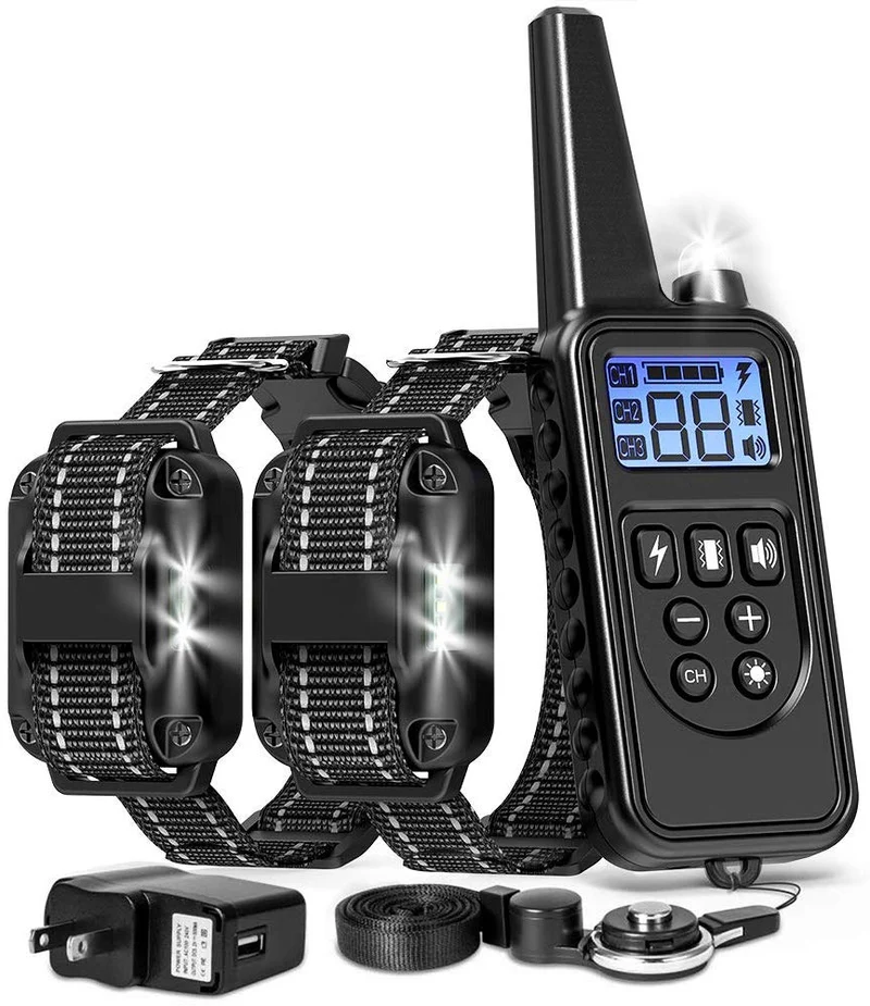 FunniPets Dog Training Collar, 2600ft Range Dog Shock Collar with Remote Waterproof Electronic Dog Collar for Medium and Large Dogs with 4 Training Modes Light Static Shock Vibration Beep