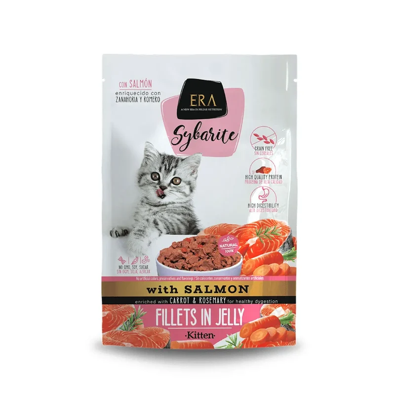 Era Sybarite Cat Kitten Filetes Salmón 85 g Sobre