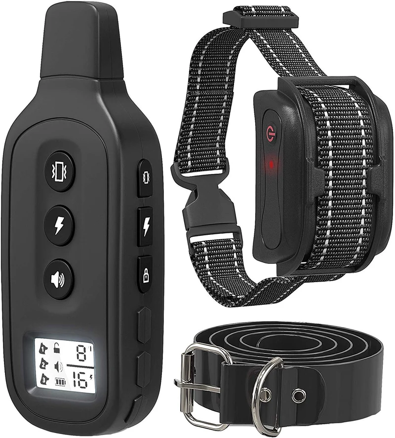 DrillTop Yox - Collar de entrenamiento impermeable para perro con mando a distancia recargable, rango de 1200 pies para perros de 15 a 100 libras, 3 modos de entrenamiento, niveles ajustables, teclado de bloqueo