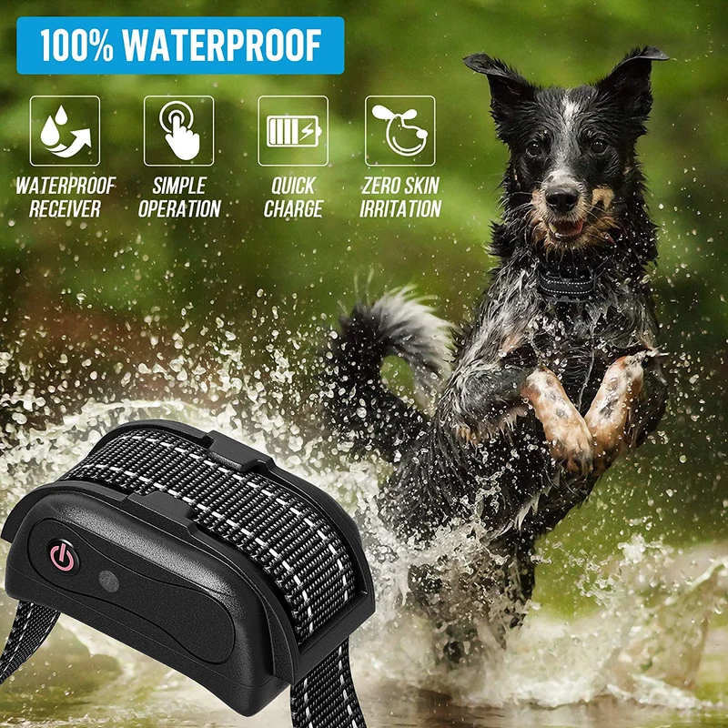DrillTop Yox - Collar de entrenamiento impermeable para perro con mando a distancia recargable, rango de 1200 pies para perros de 15 a 100 libras, 3 modos de entrenamiento, niveles ajustables, teclado de bloqueo