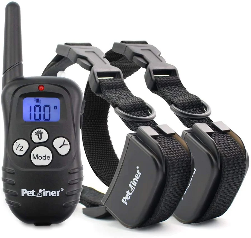 Petrainer PET998DRU Collar de entrenamiento para perro con collar de choque remoto para perros, collar de corteza con vibración de pitido, collar eléctrico para perro, rango de control remoto de 1000 pies