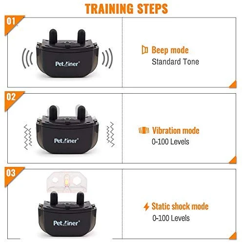 Petrainer PET998DRU Collar de entrenamiento para perro con collar de choque remoto para perros, collar de corteza con vibración de pitido, collar eléctrico para perro, rango de control remoto de 1000 pies