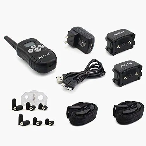 Petrainer PET998DRU Collar de entrenamiento para perro con collar de choque remoto para perros, collar de corteza con vibración de pitido, collar eléctrico para perro, rango de control remoto de 1000 pies