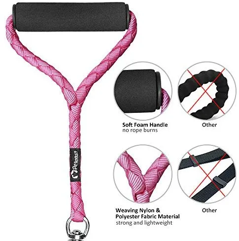 Peteast - Correa doble para perro, ajustable, resistente, doble correa para perros, 360 °, sin enredos y mango suave, dos correas para perro, correa para caminar y entrenar a dos perros, 2019, actualizada