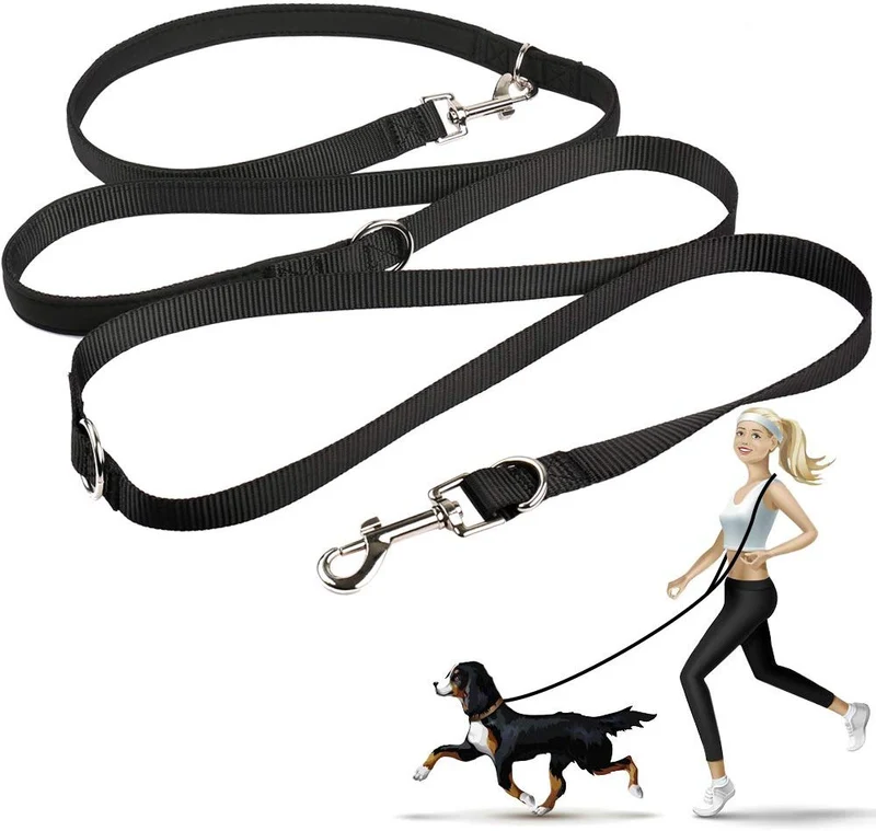 Correa para perros de oneisall, correas multifuncionales de entrenamiento para perros, correa doble de nailon de 8.0 ft para cachorros, perros pequeños y grandes