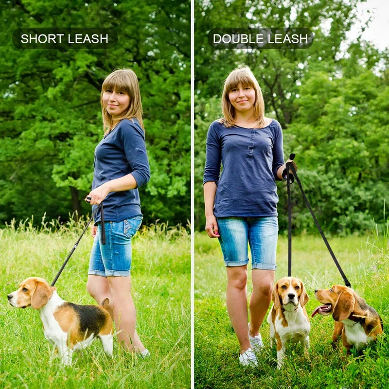 Correa para perros de oneisall, correas multifuncionales de entrenamiento para perros, correa doble de nailon de 8.0 ft para cachorros, perros pequeños y grandes
