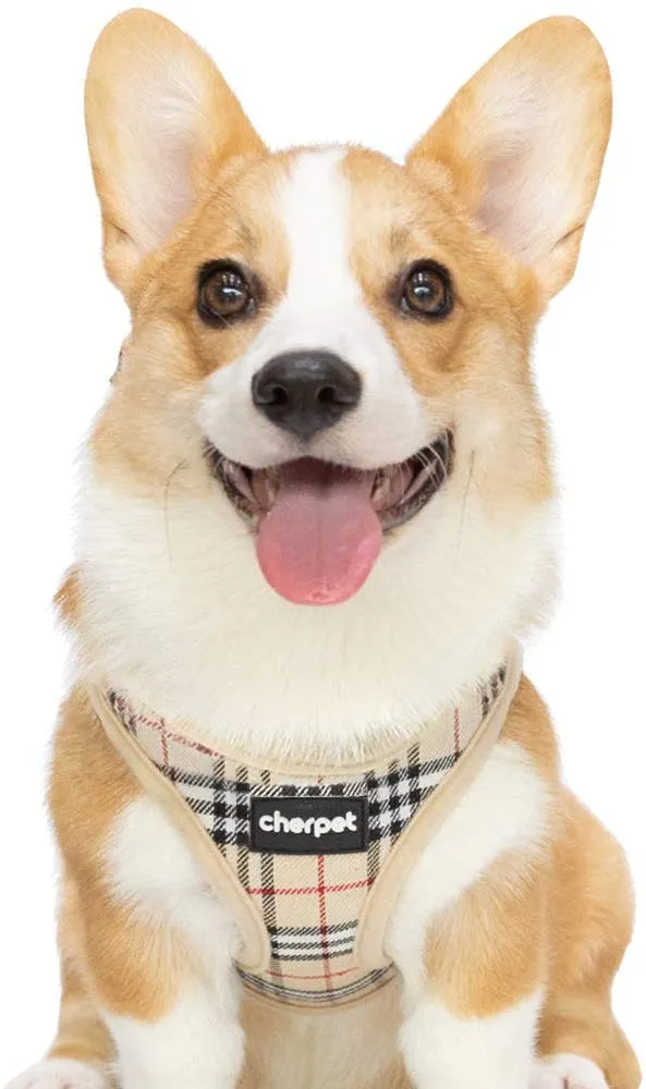 Cherpet - Arnés y correa para cachorro – Chaleco de seguridad a prueba de fugas para perros pequeños, a cuadros, ajustable, sin tirones, malla transpirable, suave para caminar fácilmente al aire libre, ajuste cómodo, gatitos pequeños animales