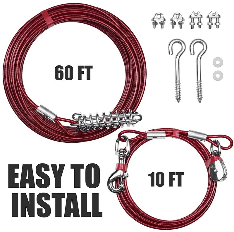 BV Pet - Carro de antena para perro de hasta 69.4 lbs con cable de amarre de 9.8 ft