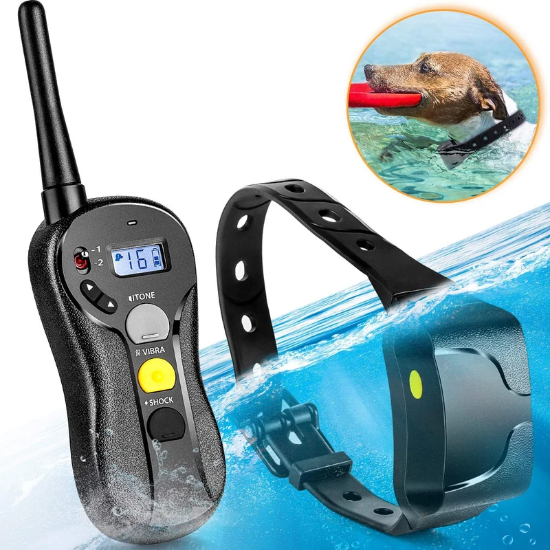 Collar de choque para perros, IPX7, resistente al agua, con mando a distancia, IPX5, 3000 pies, para entrenamiento de perro, efecto de entrenamiento rápido para perros pequeños, medianos y grandes