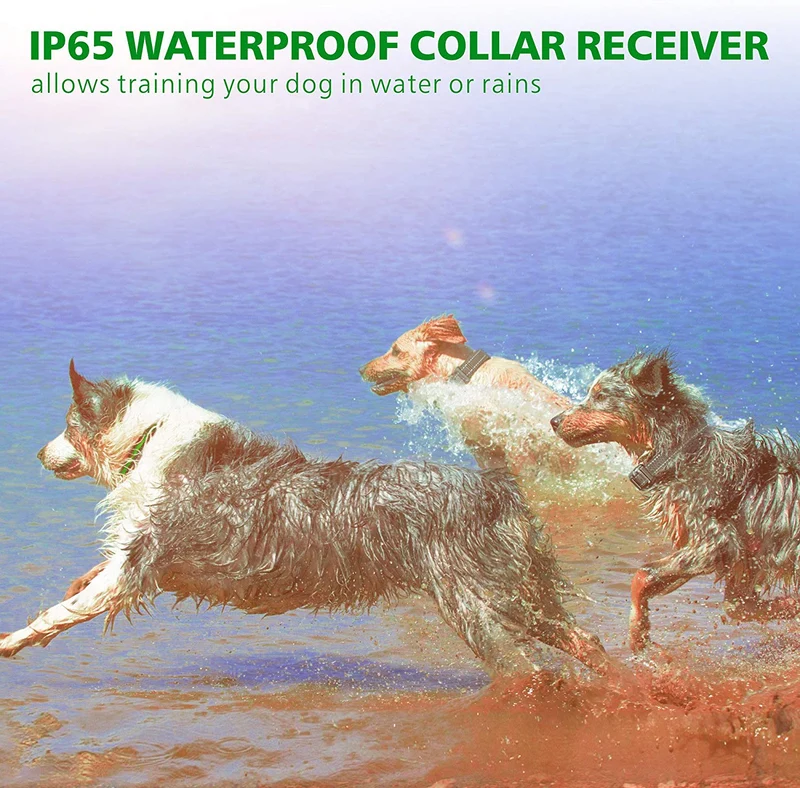 F-color collar de entrenamiento para perro, 2600FT collar de choque para perros grandes medianos y pequeños de raza, con 4 modos de luz de vibración de pitido, collar de choque impermeable y recargable para 3 perros