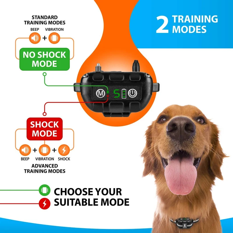 Smart recargable collar de corteza humana – anti ladridos collares de perro con vibración de pitido, sin daño, 5 niveles de sensibilidad – ajustable para perros grandes, medianos o pequeños – Smart Q9 dispositivo de control de corteza