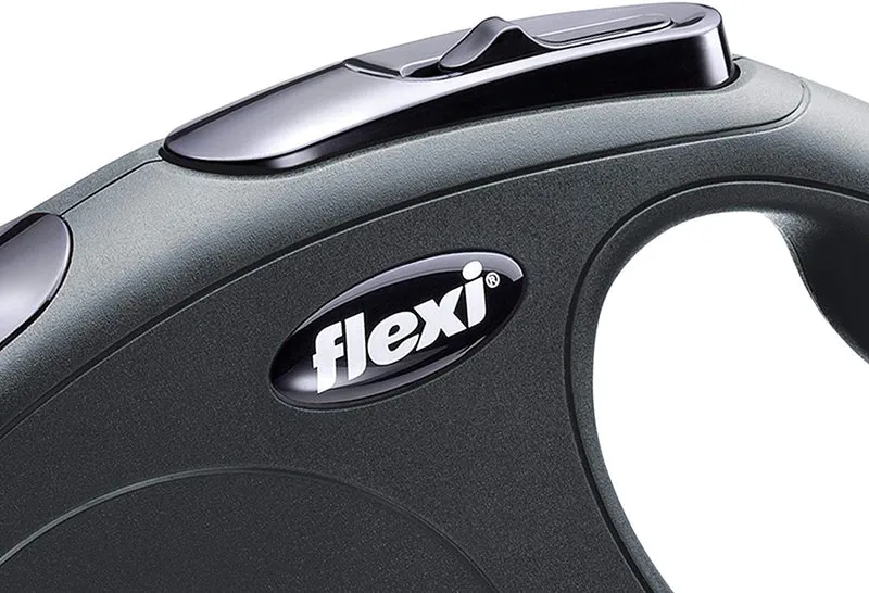 Flexi New Classic Correa retráctil para perro (cuerda), 26 pies, pequeña, color negro