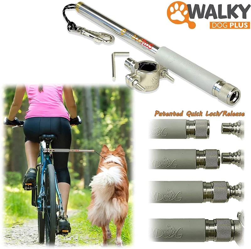 Manos libres para correa de perro en bicicleta Walky Dog Plus, con resistencia de fuerza de 550 libras, correa de grado militar