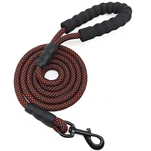 Correa para perro MayPaw resistente, de nailon de 1/2 x 6 pies, con asa acolchada suave y gruesa para perros grandes y medianos