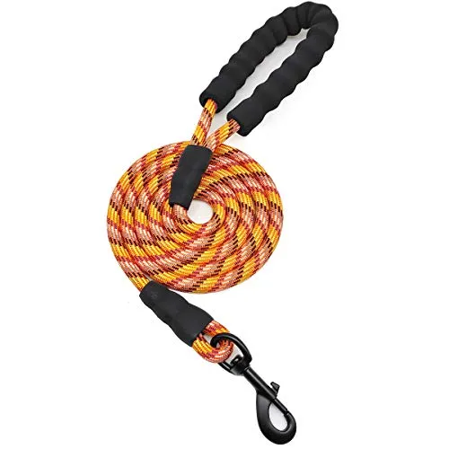Correa para perro MayPaw resistente, de nailon de 1/2 x 6 pies, con asa acolchada suave y gruesa para perros grandes y medianos