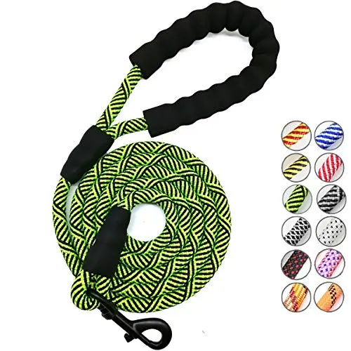 Correa para perro MayPaw resistente, de nailon de 1/2 x 6 pies, con asa acolchada suave y gruesa para perros grandes y medianos