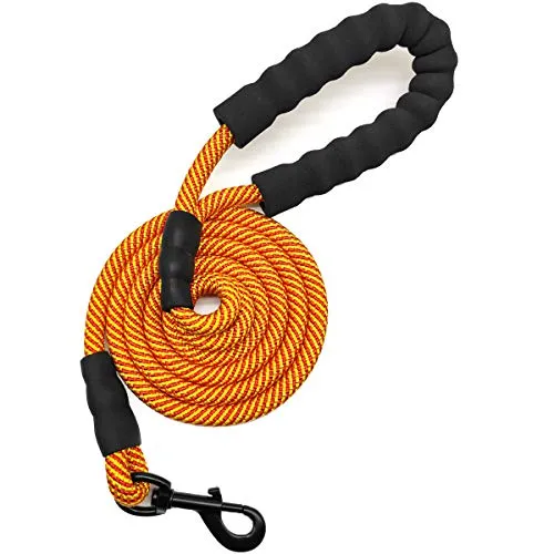 Correa para perro MayPaw resistente, de nailon de 1/2 x 6 pies, con asa acolchada suave y gruesa para perros grandes y medianos