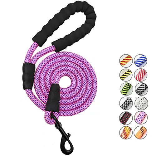 Correa para perro MayPaw resistente, de nailon de 1/2 x 6 pies, con asa acolchada suave y gruesa para perros grandes y medianos
