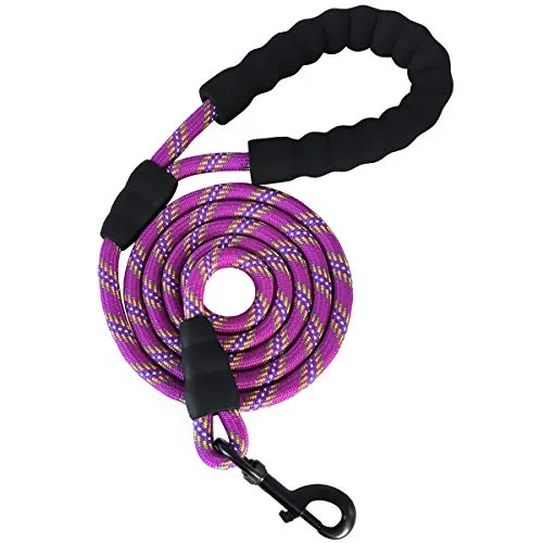 Correa para perro MayPaw resistente, de nailon de 1/2 x 6 pies, con asa acolchada suave y gruesa para perros grandes y medianos