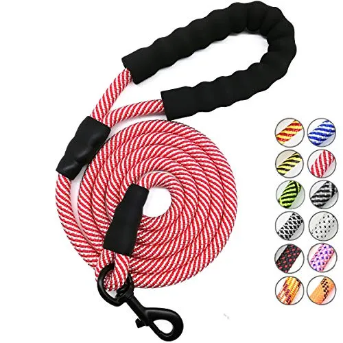 Correa para perro MayPaw resistente, de nailon de 1/2 x 6 pies, con asa acolchada suave y gruesa para perros grandes y medianos