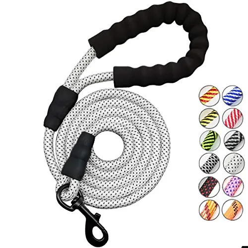 Correa para perro MayPaw resistente, de nailon de 1/2 x 6 pies, con asa acolchada suave y gruesa para perros grandes y medianos