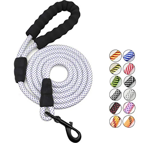 Correa para perro MayPaw resistente, de nailon de 1/2 x 6 pies, con asa acolchada suave y gruesa para perros grandes y medianos