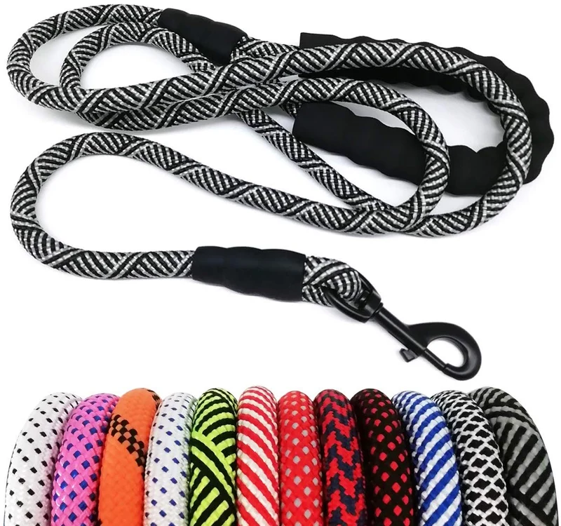 Correa para perro MayPaw resistente, de nailon de 1/2 x 6 pies, con asa acolchada suave y gruesa para perros grandes y medianos