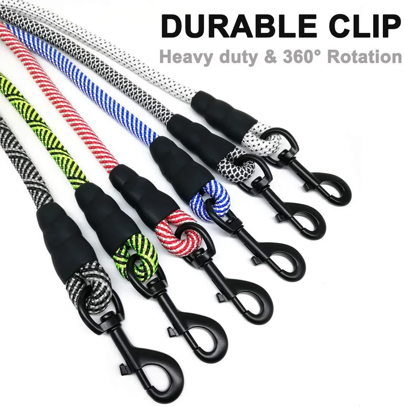 Correa para perro MayPaw resistente, de nailon de 1/2 x 6 pies, con asa acolchada suave y gruesa para perros grandes y medianos