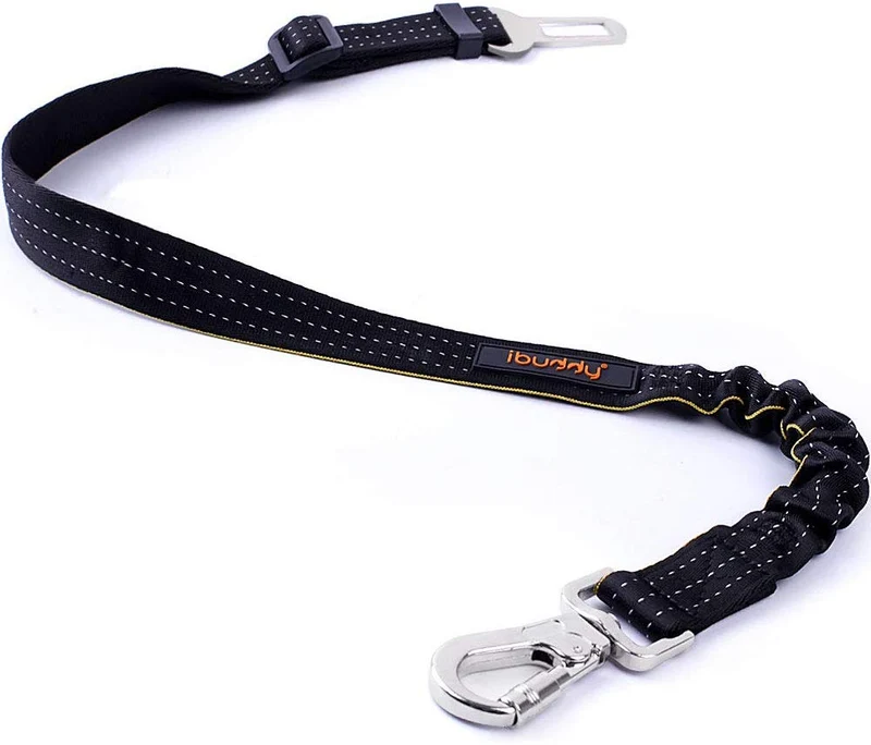iBuddy - Cinturones de seguridad para perros pequeños, medianos y grandes, cinturón de seguridad ajustable para perros con doble gancho de seguridad y cinturón de seguridad elástico de nailon duradero para coche