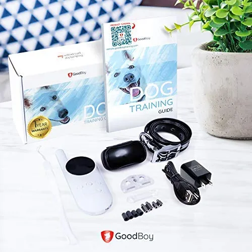 GoodBoy - Collar con control remoto para perros de tamaño pequeño con vibración de pitido y modos de choque para entrenamiento de comportamiento de mascotas, resistente al agua y rango de 1000 pies, apto para perros pequeños, medianos o grandes, S