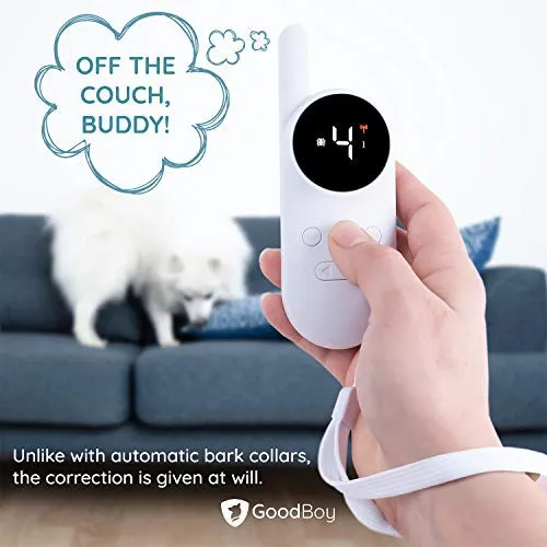 GoodBoy - Collar con control remoto para perros de tamaño pequeño con vibración de pitido y modos de choque para entrenamiento de comportamiento de mascotas, resistente al agua y rango de 1000 pies, apto para perros pequeños, medianos o grandes, S