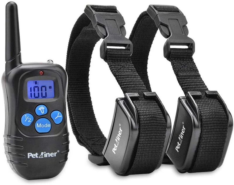 petrainer PET998DRB2 Collar de entrenamiento recargable para perro, impermeable, mando a distancia de alcance 330 yardas, collar de choques, vibra y choque electrónico