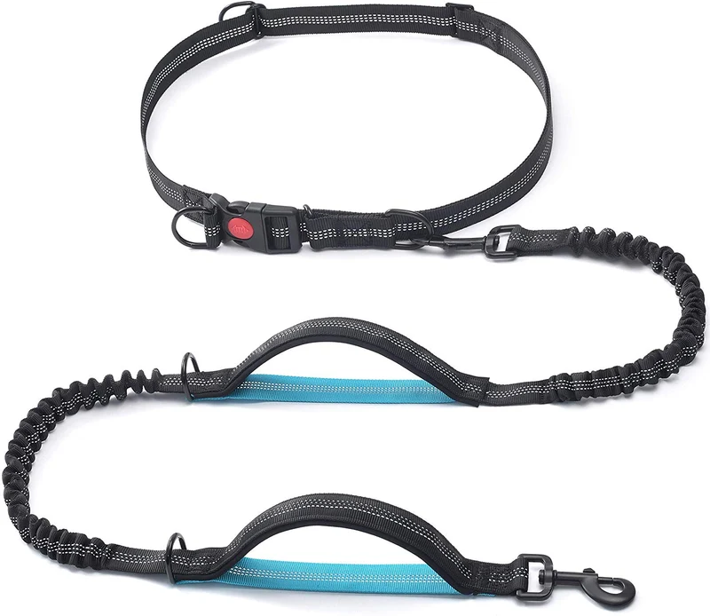 iYoShop Correa retráctil para perro con asas dobles acolchadas y elástica duradera para perros medianos y grandes