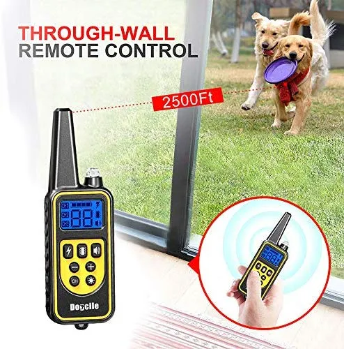 YISENCE Dog Training Collar, Dog Shock Collar with Remote 2500FT Shock Collar for Dogs IPX7 Waterproof Rechargeable w/Beep 99 Levels Vibrate Shock Modes Shock Collar for Small Dogs Medium Large Dogs