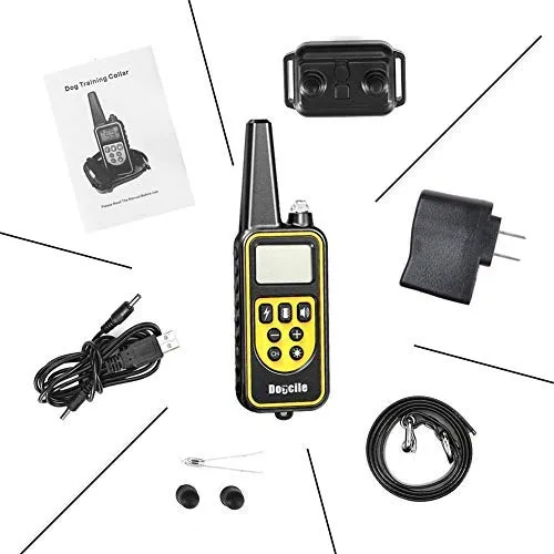 YISENCE Dog Training Collar, Dog Shock Collar with Remote 2500FT Shock Collar for Dogs IPX7 Waterproof Rechargeable w/Beep 99 Levels Vibrate Shock Modes Shock Collar for Small Dogs Medium Large Dogs