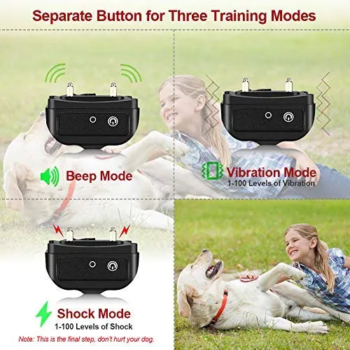 YISENCE Dog Training Collar, Dog Shock Collar with Remote 2500FT Shock Collar for Dogs IPX7 Waterproof Rechargeable w/Beep 99 Levels Vibrate Shock Modes Shock Collar for Small Dogs Medium Large Dogs