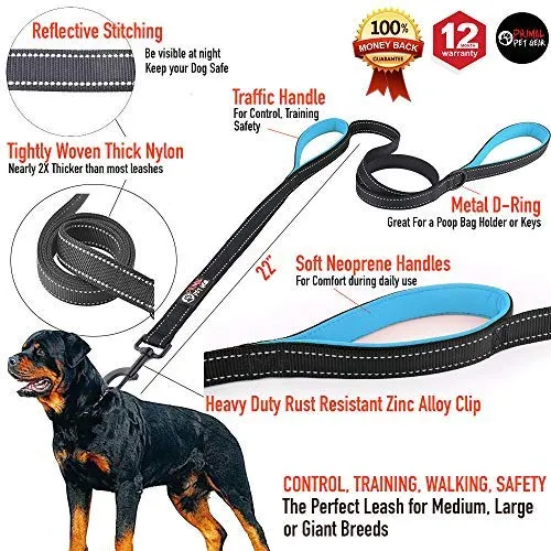 Primal Pet Gear - Correa para perro de 5.9 ft de largo, clip más fuerte, con dos asas acolchadas de tráfico, resistente, con asas dobles para entrenamiento de seguridad, correas para perros grandes o medianos