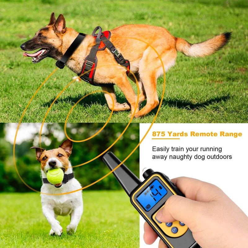 TeqHome Shock Collar for Dogs, 2020 Newest Dog Training Collar, Rechargeable Dog Shock Collar with Remote 2600Ft, 3 Modes Beep Vibration and Shock Waterproof Bark Collar for Small Medium Large Dogs