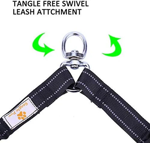 BungeeX2 acoplador de doble correa para perro Snagle Paw sin enredos, giro de 360°, correa doble para caminar y entrenamiento, cómodo amortiguador, correa elástica reflectante para pasear 2 perros con facilidad