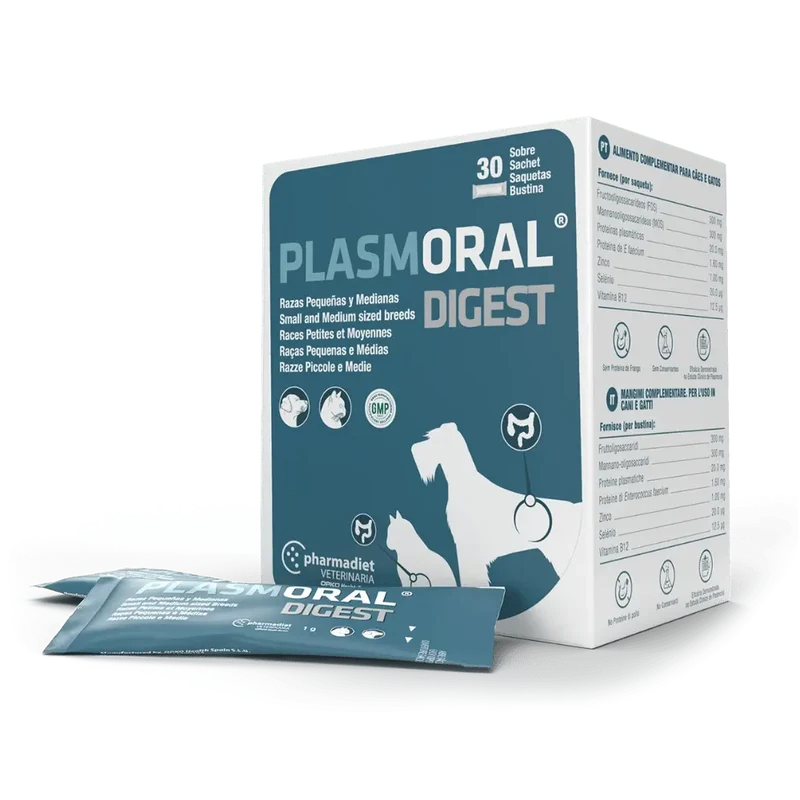 Plasmoral Digest Sobre Razas Pequeñas, Medianas y Gatos - Refuerzo Intestinal