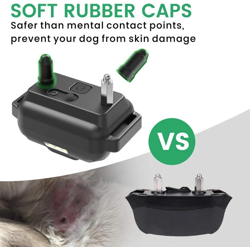 FunniPets collar de entrenamiento para perro, de rango de 2600ft de longitud collar de choque impermeable para 2 perros con 4 modos de entrenamiento ligero estático vibración pitido
