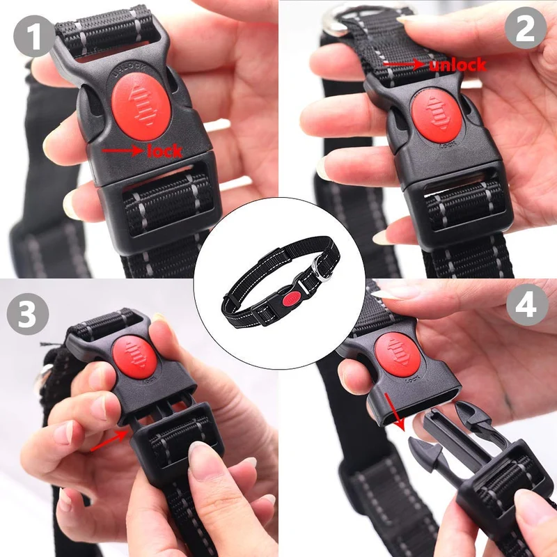 QiMH Correa retráctil para perro, 360 ° sin enredos, resistente y reflectante de 16.0 ft con asa antideslizante para perros de tamaño mediano y grande de hasta 110 libras, freno de una mano, pausa y bloqueo