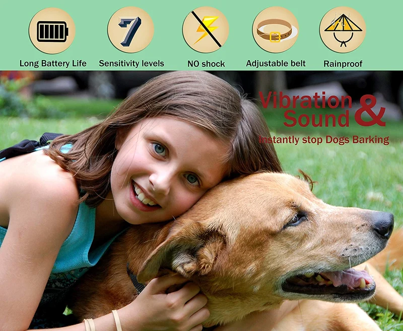 MASBRIL Collar de corteza para perro – Actualización 2020 seguro sin dispositivo de control de ladridos para perros pequeños y medianos, con sonido y vibración, sin choque humana mejor opción para los amantes de los perros