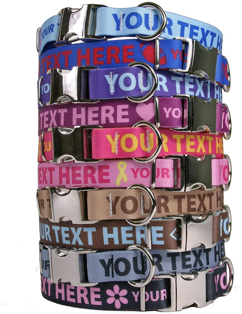 Collar de perro personalizado premium con cierre de metal – disponible en 20 colores + varios tamaños