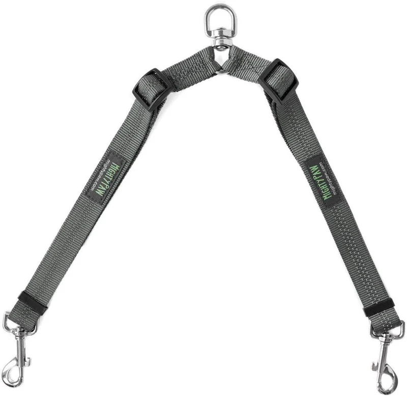 Mighty Paw - Correa doble para perro, longitud ajustable de dos perros, calidad prémium sin enredos, para 2 perros