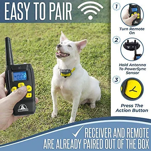 Pet Union PT0Z1 collar de entrenamiento para perros, totalmente impermeable, rango de 1200 pies